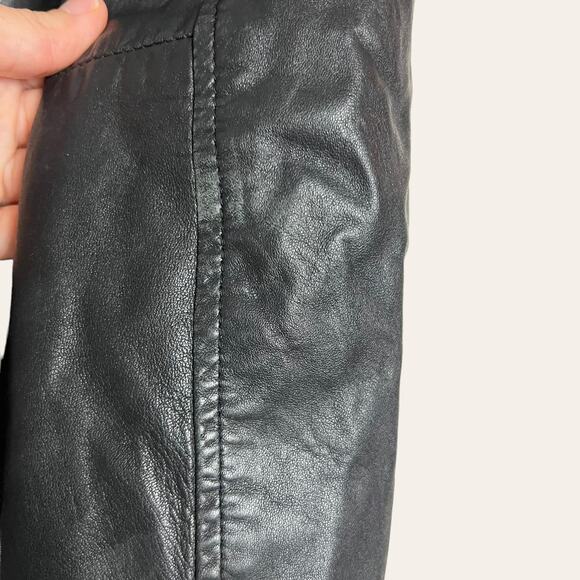 Slate & Willow Black Leather Biker Moto Jacket Size M - Picture 14 of 16